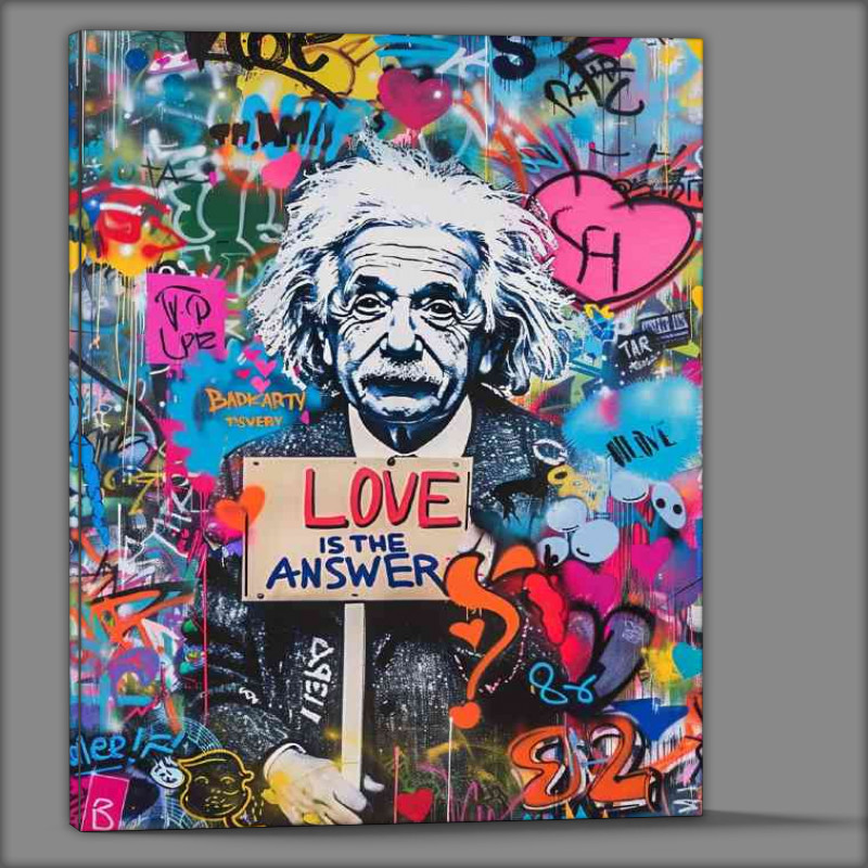 Buy Canvas : (Einstein love is the answer)
