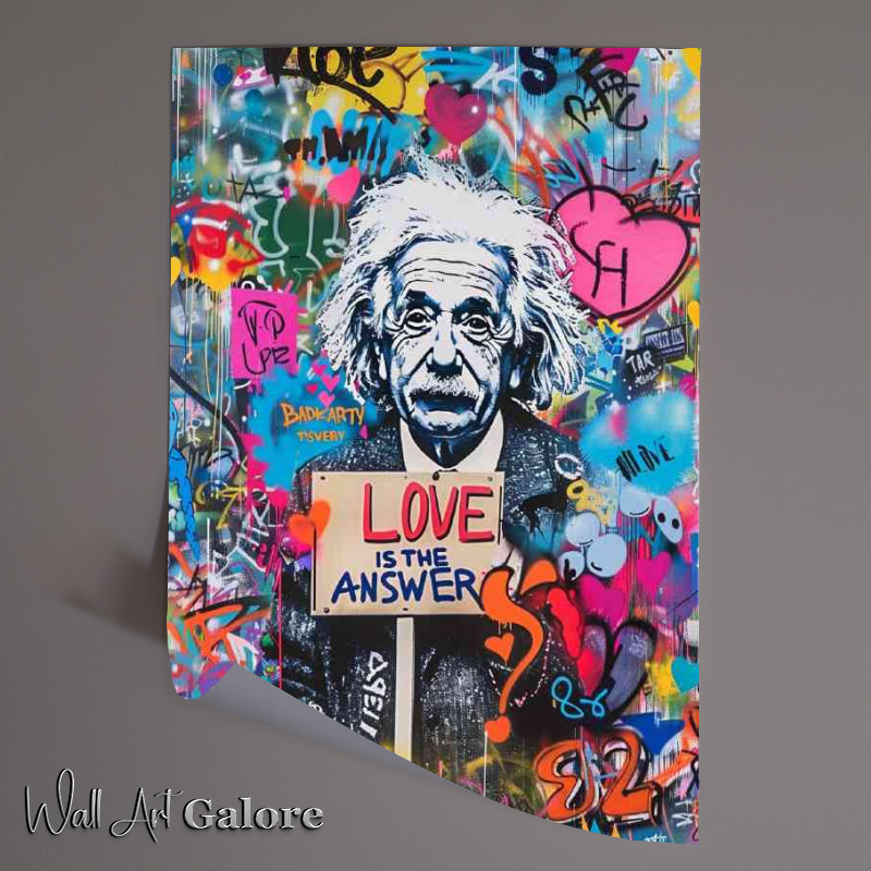 Buy Unframed Poster : (Einstein love is the answer)