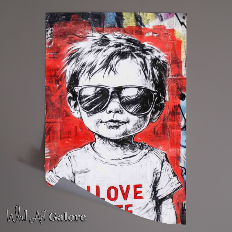 Buy Unframed Poster : (Graffiti boy loving life art)