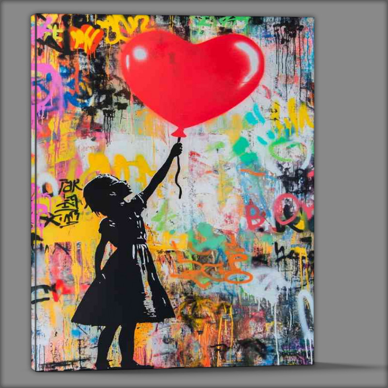 Buy Canvas : (Graffiti red baloon and the girl)