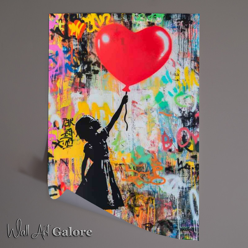 Buy Unframed Poster : (Graffiti red baloon and the girl)