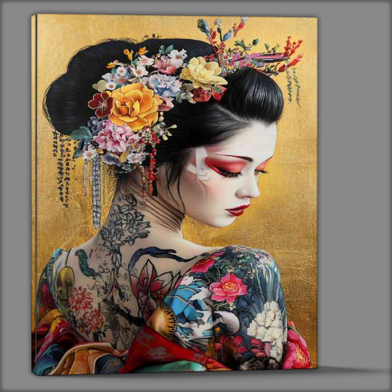 Buy Canvas : (Japanese geisha with tattos)