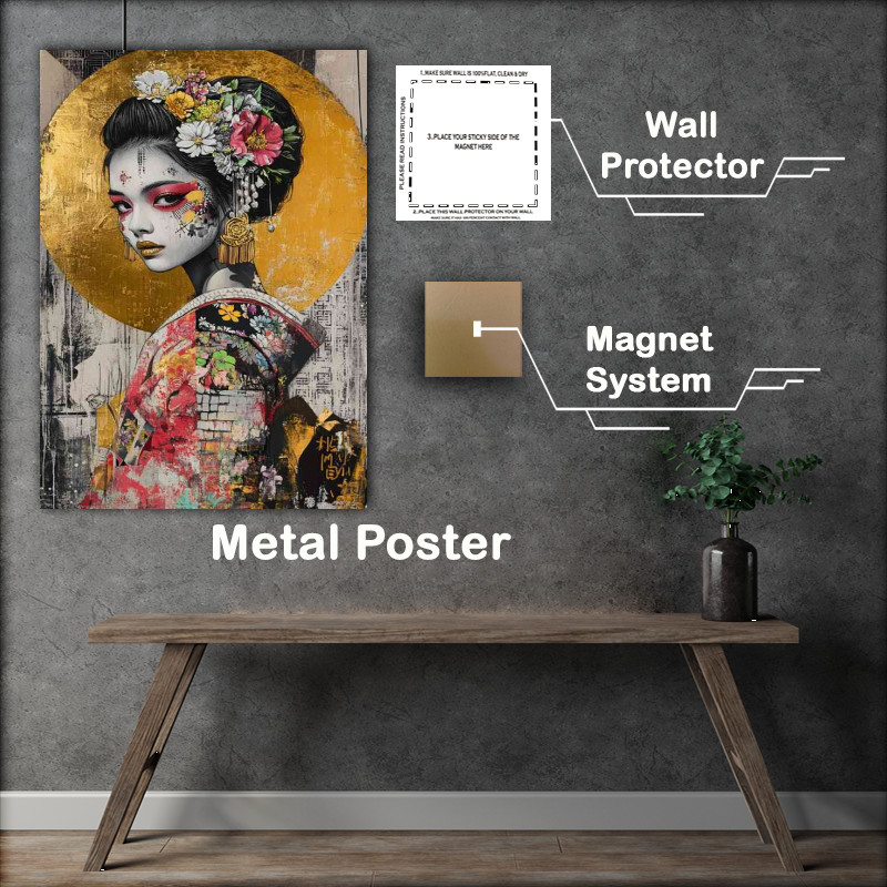 Buy Metal Poster : (Japanese street art collage of graffiti anime)