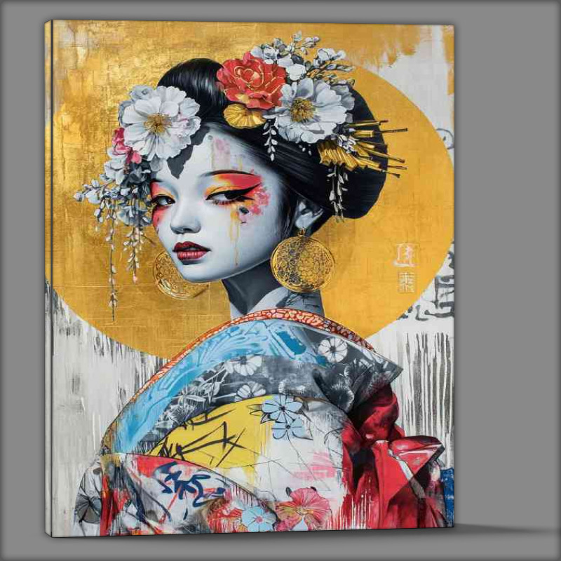 Buy Canvas : (Japanese street art collage of graffiti anime girl)
