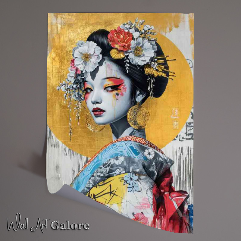 Buy Unframed Poster : (Japanese street art collage of graffiti anime girl)