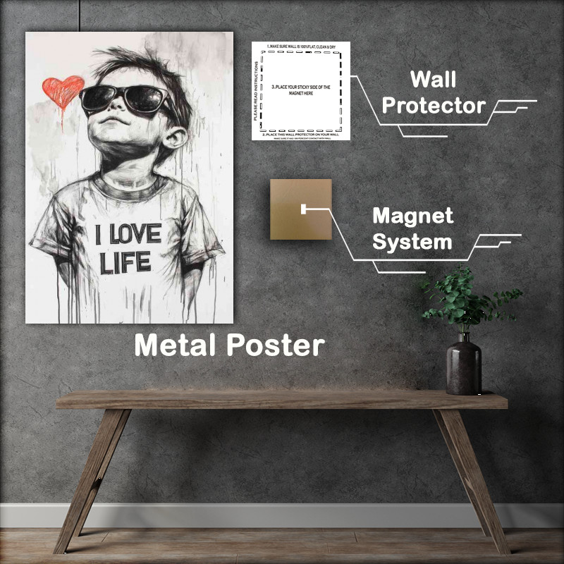 Buy Metal Poster : (Loving life hearts and street mix)