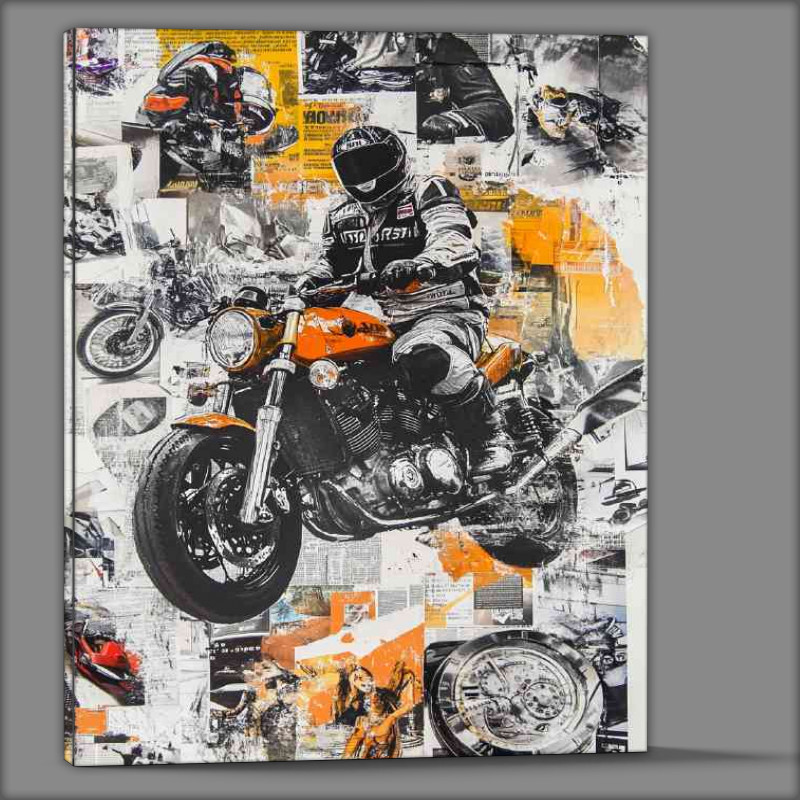 Buy Canvas : (Magazine collage morotbike cover)