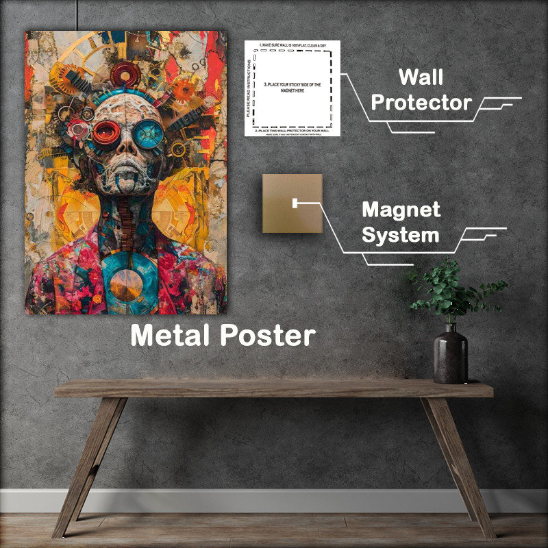 Buy Metal Poster : (Man with his head abstract street)