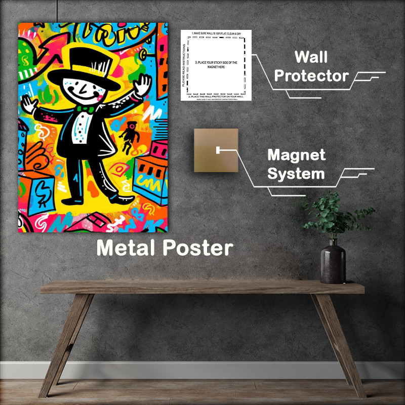 Buy Metal Poster : (Money man graffiti art)