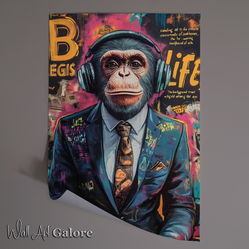 Buy Unframed Poster : (Monkey in a suit hip street)