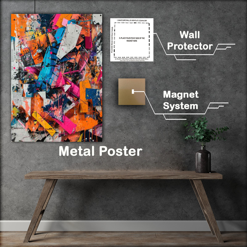 Buy Metal Poster : (Multi coloured collage street)