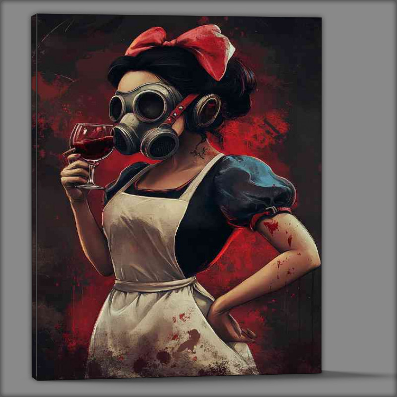 Buy Canvas : (Princess in a white pinny drinking red wine)