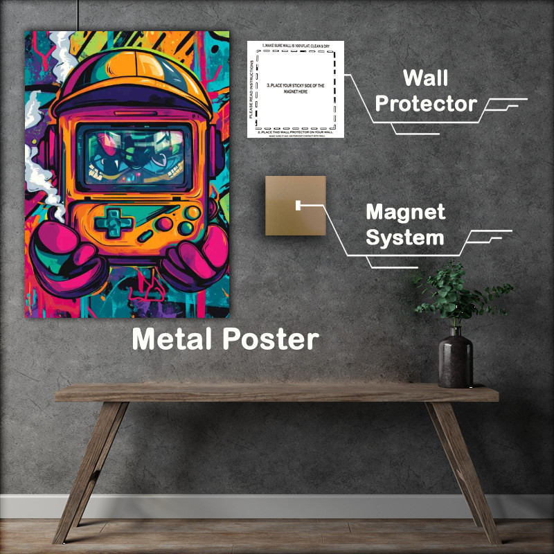 Buy Metal Poster : (Retro Junkie game boy style)