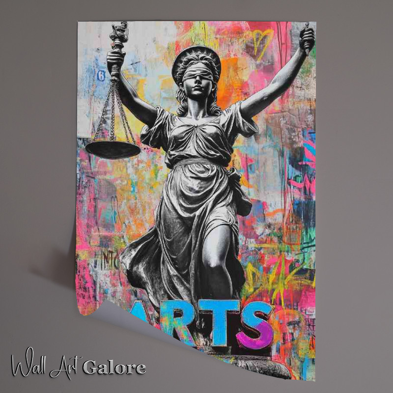Buy Unframed Poster : (Street art lady justice)