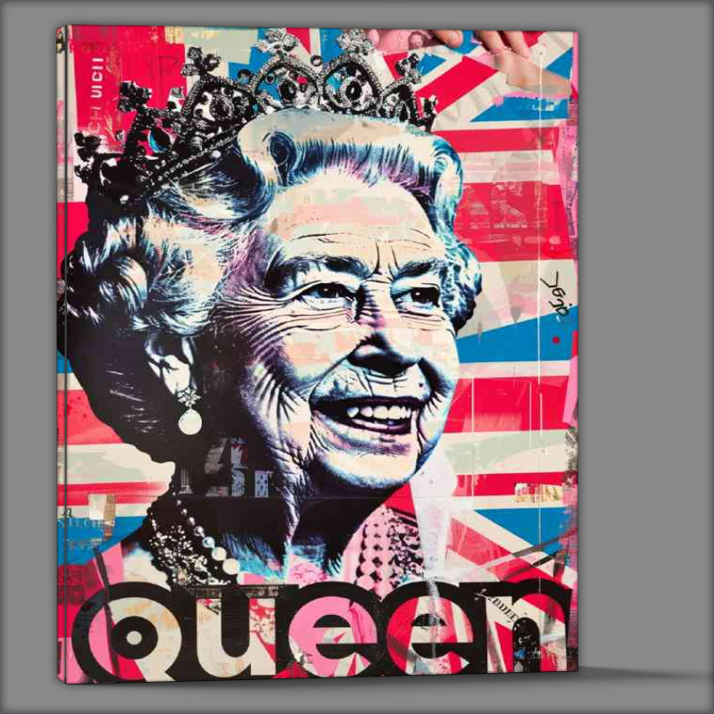 Buy Canvas : (The Queen and her flag)