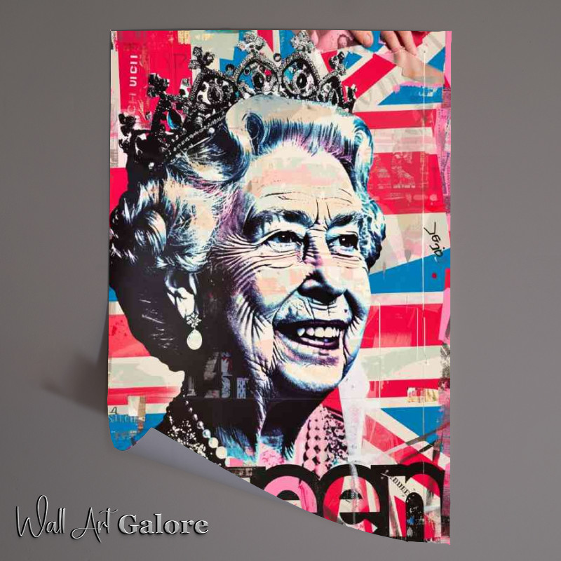 Buy Unframed Poster : (The Queen and her flag)