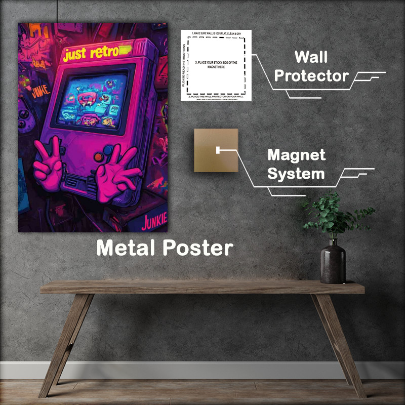 Buy Metal Poster : (The cartoon gameboy retro game)