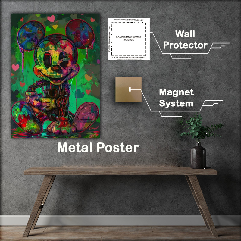 Buy Metal Poster : (The rainbow coloured mouse art)