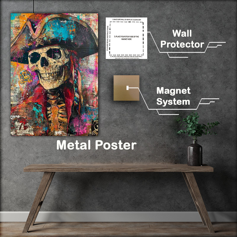 Buy Metal Poster : (The skull pirate art)