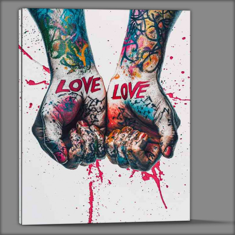 Buy Canvas : (Two hends of love graffiti)