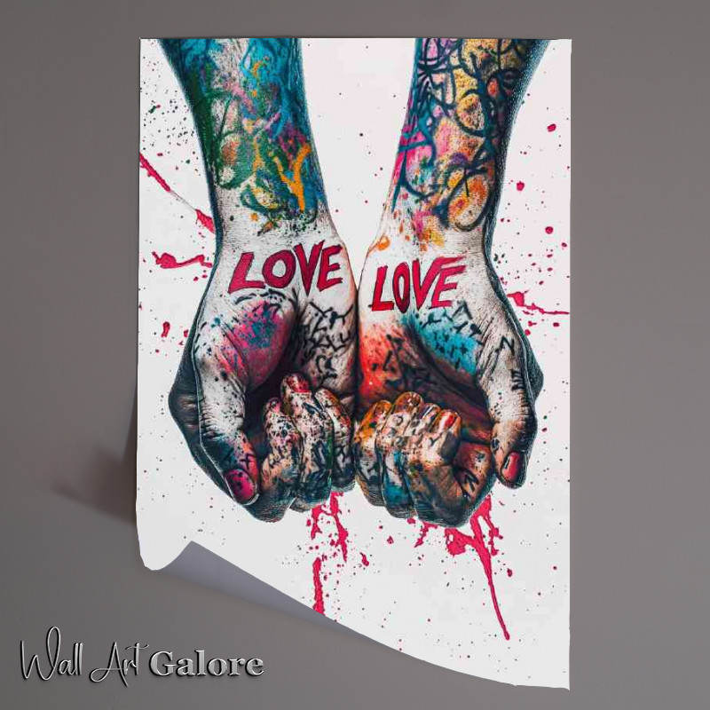 Buy Unframed Poster : (Two hends of love graffiti)