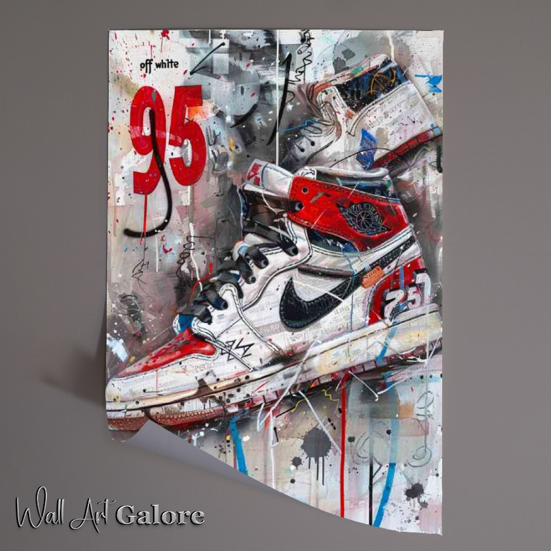 Buy Unframed Poster : (WHite sneekers atreet art)