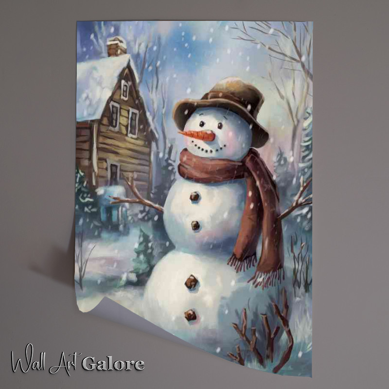 Buy Unframed Poster : (The cheerful snowman in winter)