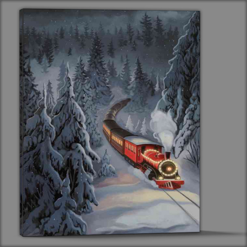 Buy Canvas : (The christmas steam train in winter)