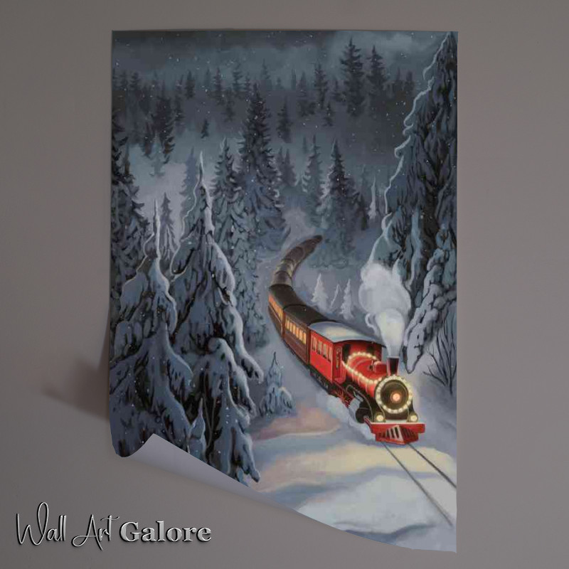 Buy Unframed Poster : (The christmas steam train in winter)