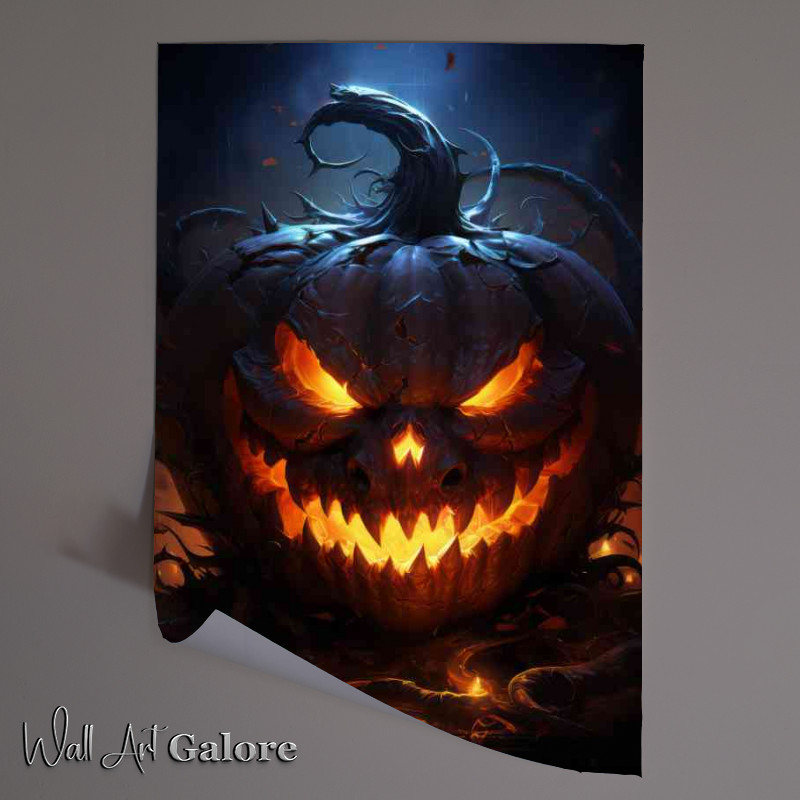 Buy Unframed Poster : (Full pumkin glowing face)