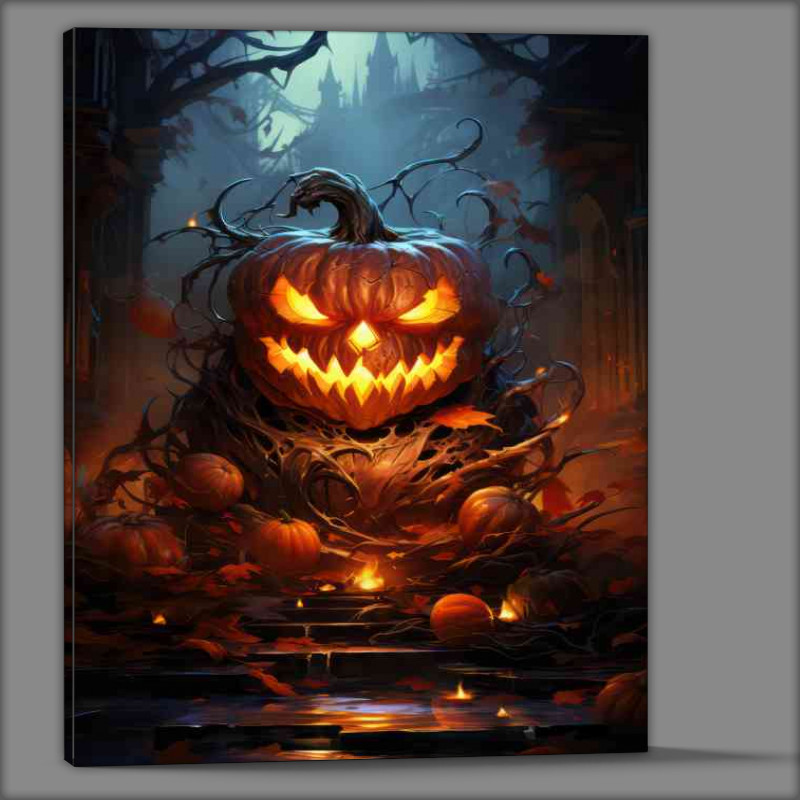 Buy Canvas : (Halloween pumpkin lit up)
