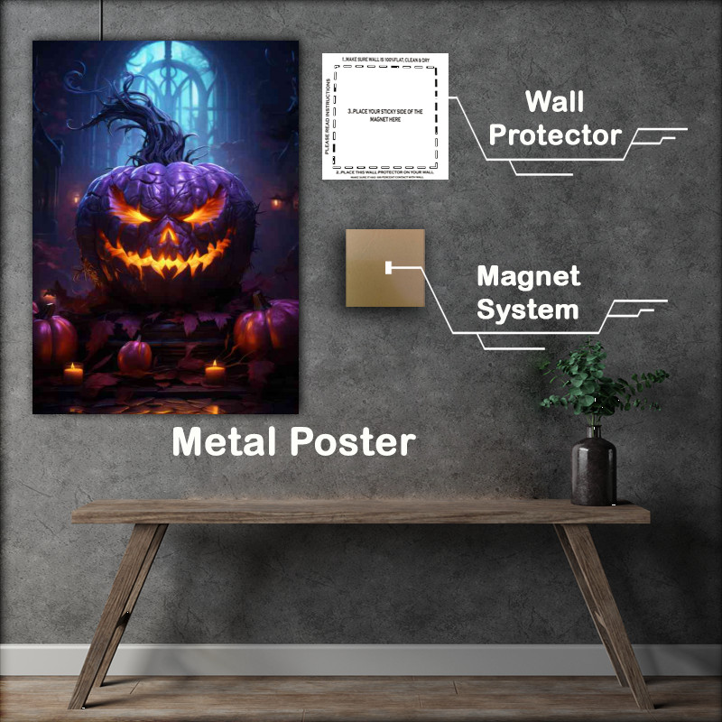 Buy Metal Poster : (Pumpkins in the witches castle)
