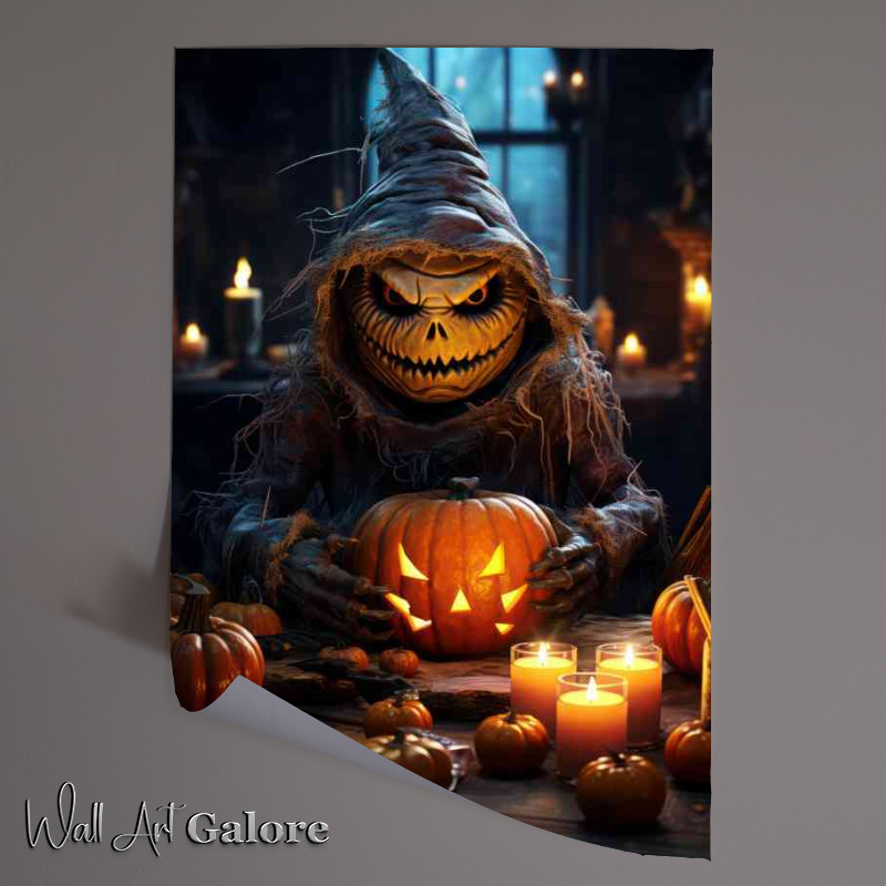 Buy Unframed Poster : (The scarecrow and the pumpkin)