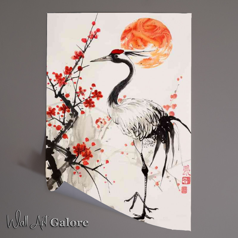 Buy Unframed Poster : (A poised and lively crane standing)