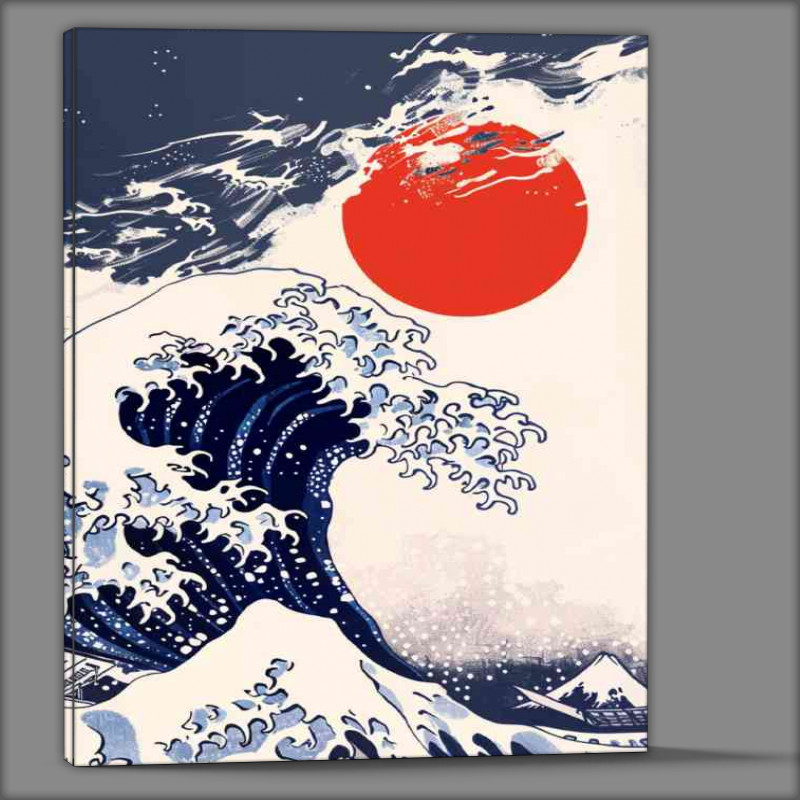 Buy Canvas : (Japanese big blue water waves)