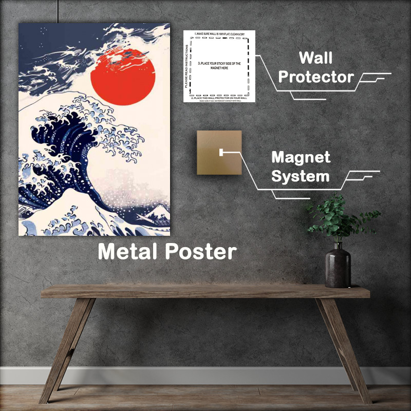 Buy Metal Poster : (Japanese big blue water waves)