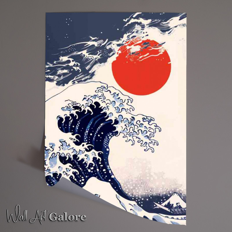 Buy Unframed Poster : (Japanese big blue water waves)