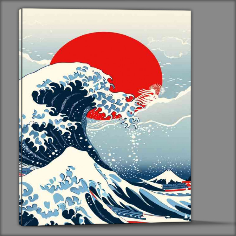 Buy Canvas : (Japanese style blue waves)