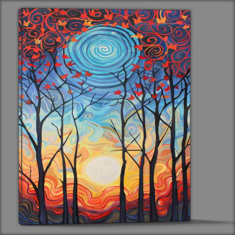 Buy Canvas : (Autumn brown trees and swirly winds)