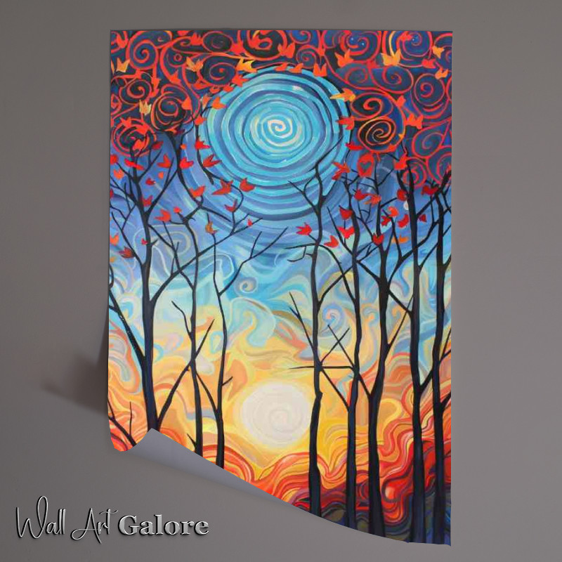 Buy Unframed Poster : (Autumn brown trees and swirly winds)