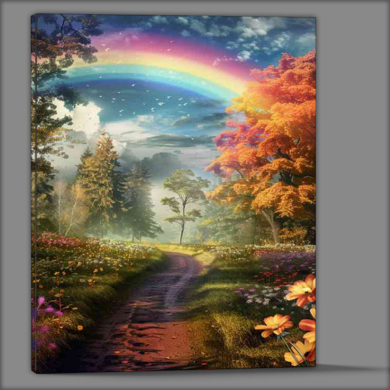 Buy Canvas : (Beautiful rainbow with an earthy path)