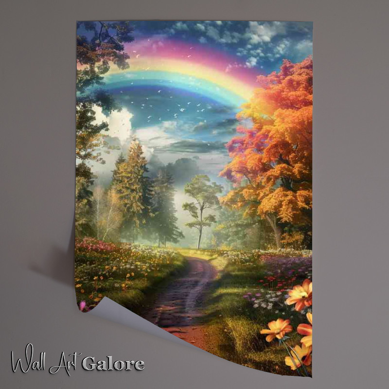 Buy Unframed Poster : (Beautiful rainbow with an earthy path)
