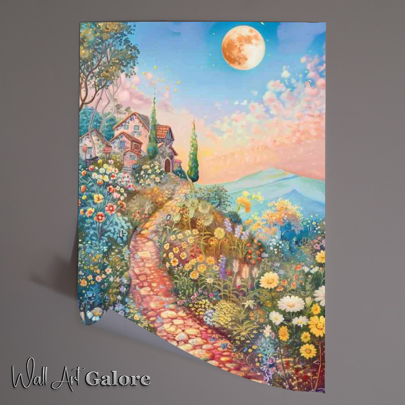 Buy Unframed Poster : (Colour flowery landscaped path)