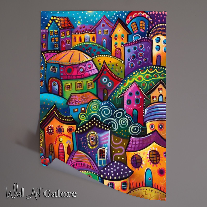 Buy Unframed Poster : (Crazy whimsical fantasy village)