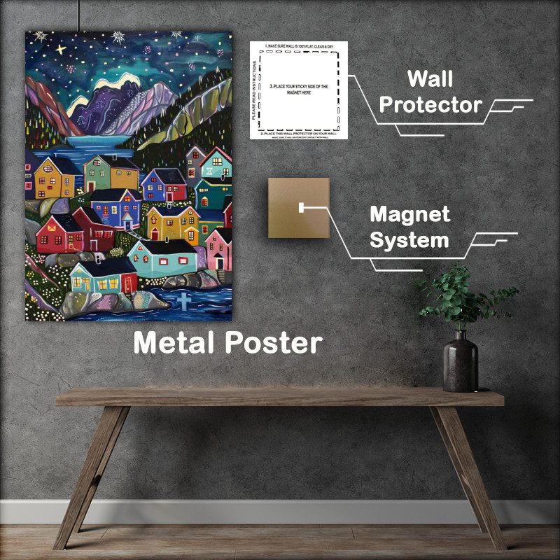 Buy Metal Poster : (Fishing village houses)
