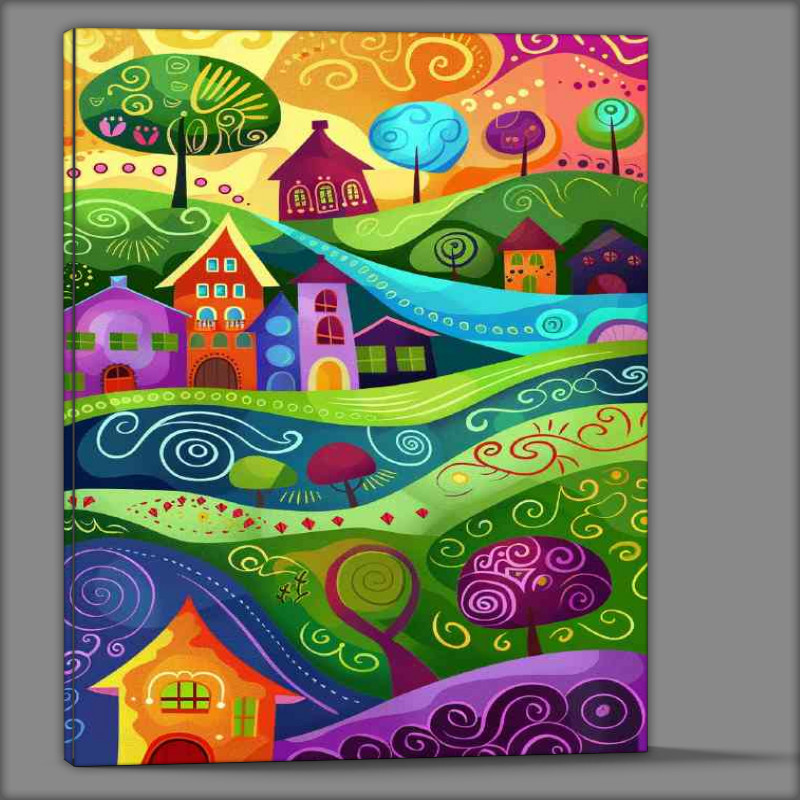 Buy Canvas : (Life in the country village art)