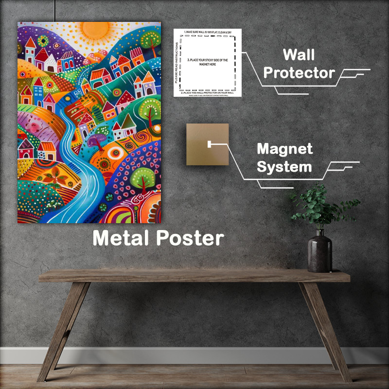 Buy Metal Poster : (The art deco vittle village)