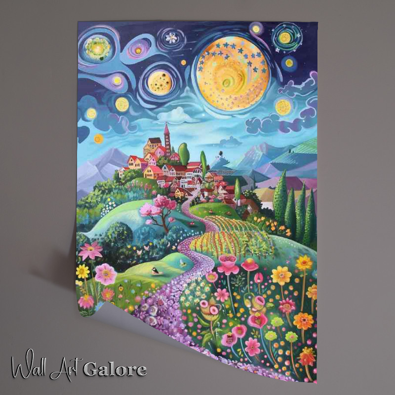 Buy Unframed Poster : (The flower path to the village)