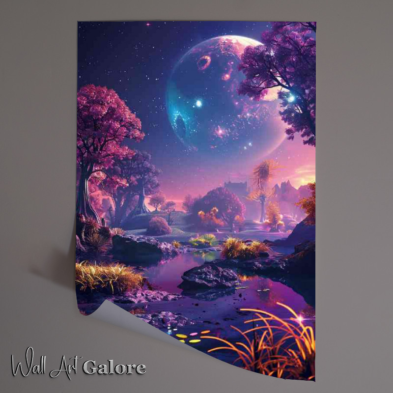 Buy Unframed Poster : (Beautiful alien landscape with vibrant colors)