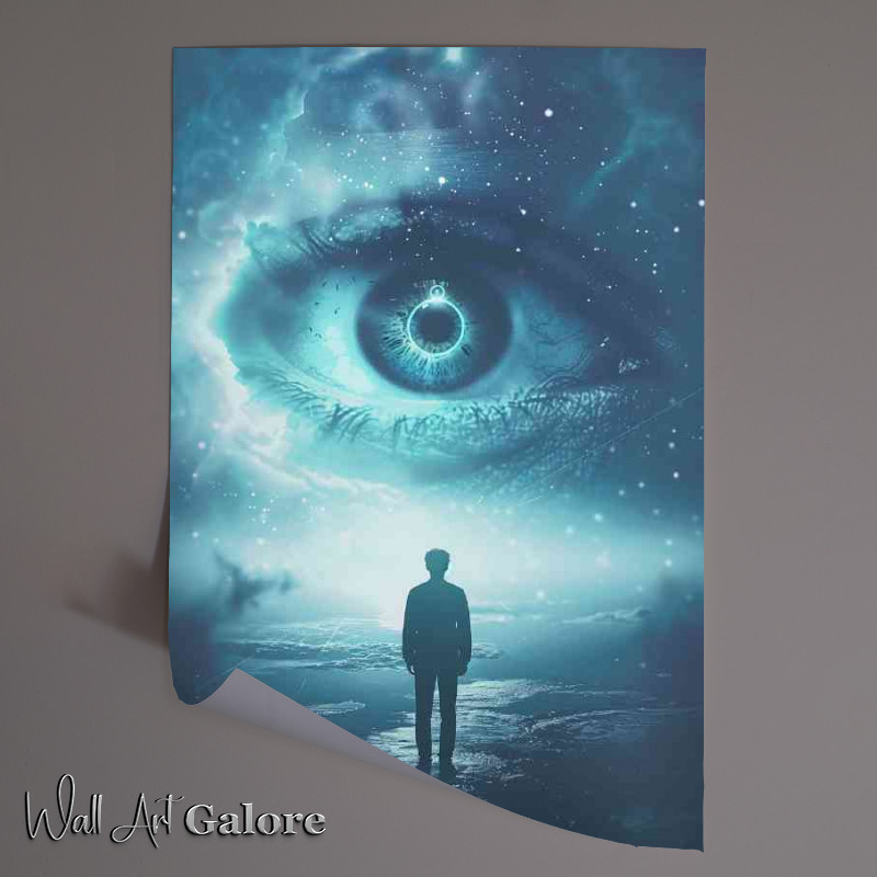 Buy Unframed Poster : (Man standing in the eye of the universe)